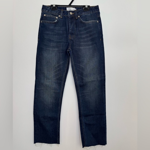 Sincerely Jules dark indigo Blue Straight Leg Jeans size 25 - Picture 1 of 7
